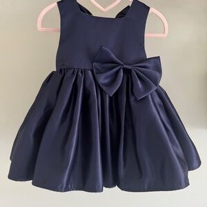Baby girl dark blue occasion dress, flower girl dress, birthday dress 9 m